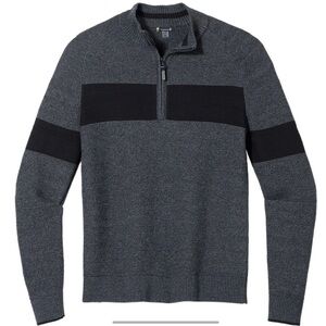 Mens Smartwool Ripple Ridge Stripe Half Zip Sweater Size Large Like NEW